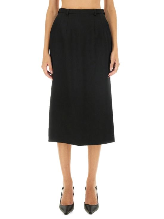  돌체앤가바나 슬릿 카프 랭스 울 개버딘 스커트 F4CXCT FU28JN0000 BLACK - DOLCE & GABBANA