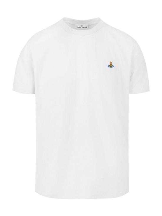 26SS 비비안웨스트우드 가먼트 다이드 로고 저지 반팔 티셔츠 3G010013 J001MA401 WHITE - VIVIENNE WESTWOOD