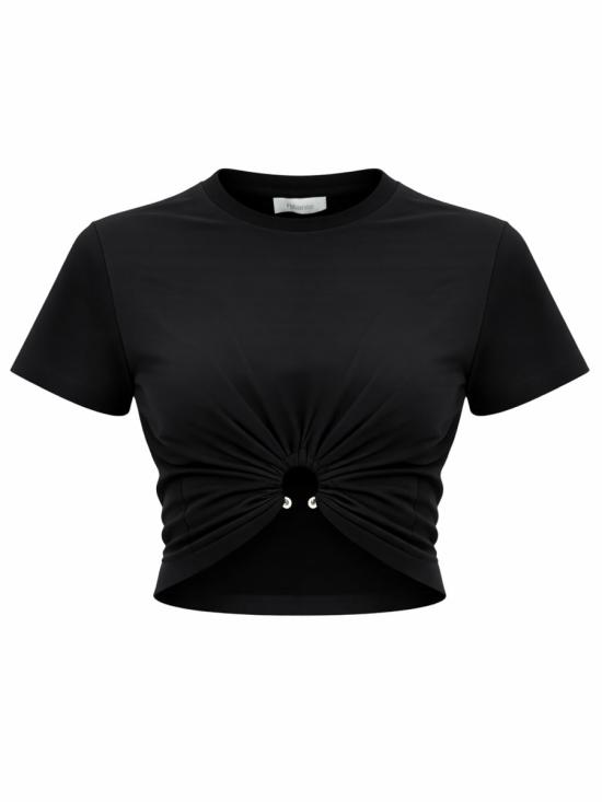 26SS 파코라반 폴로 티셔츠 23AJTO539CO0485 P001 BLACK
