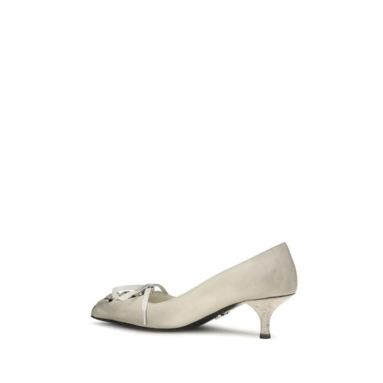 26FW 프라다 타우루스 레이스업 펌프스 힐 PR1I612OFA055V69F0K74BB WHITE - PRADA