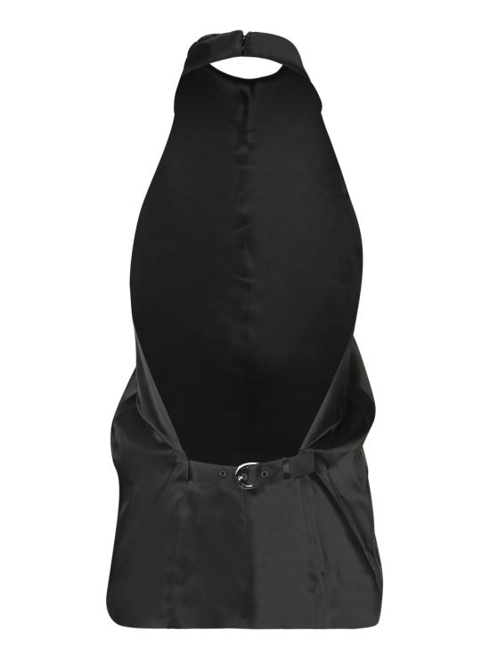 27FW 케이트 로네 플롱제 레더 홀터넥 탑 로네 플롱제 레더 홀터넥 탑 24874120 200 Black - KHAITE