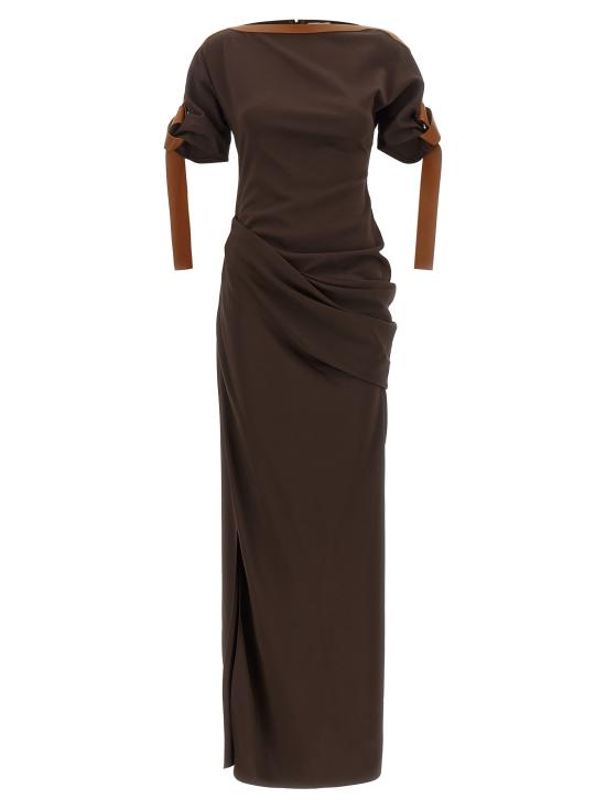 26FW 살바토레 페라가모 롱 원피스 795757EXPRESSO Brown