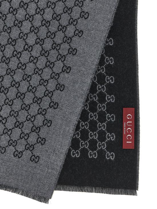 26FW 구찌 GG 자카드 울 머플러 3912464G2001160 Gray - GUCCI