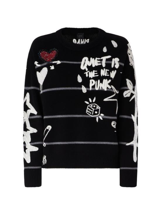 26FW 핑코 스웨터 107502 A2PKZIK NERO GRIGIO BIANCO