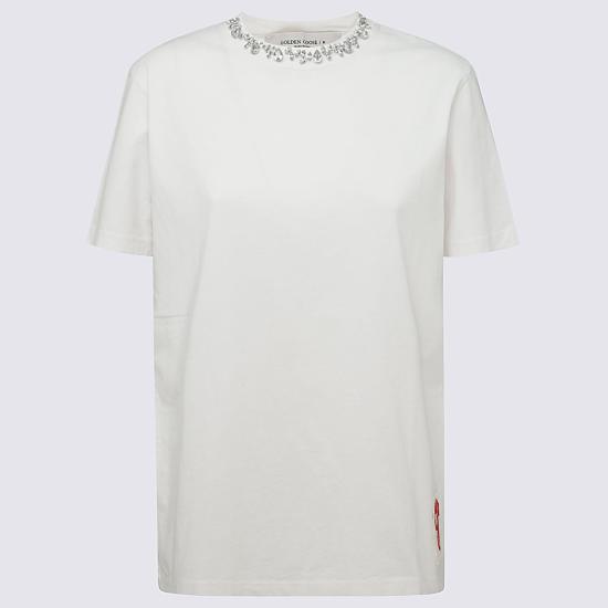 26FW 골든구스 카보숑 크리스탈 티셔츠 GWP01220 P00067310363 VINTAGE WHITE