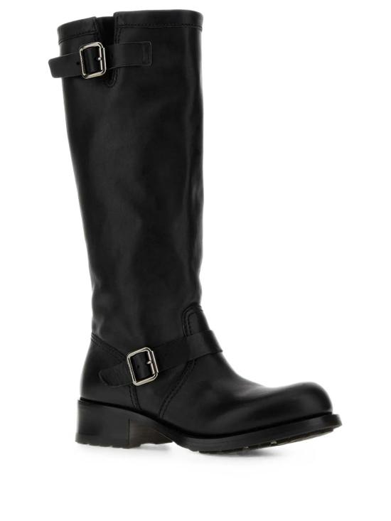 26FW 프라다 더블 버클 레더 부츠 1W412OF040 V69 F0002 NERO - PRADA