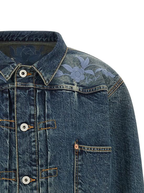26FW 겐조 패딩 꽃 자수 데님 재킷  재킷 블루 - KENZO
