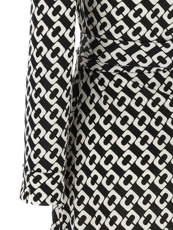 26FW 다이앤 본 퍼스텐버그 미디 원피스 새로운 데님  (화이트/블랙) - DIANE VON FURSTENBERG