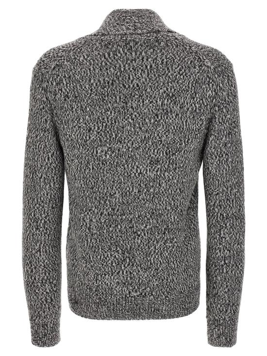 26FW 브리오니 니트웨어 숄넥 가디건 스웨터 및 가디건 (화이트/블랙) - BRIONI