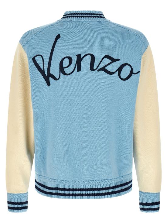 26FW 겐조 니트웨어 바시티 스웨터 및 가디건 라이트 블루 - KENZO