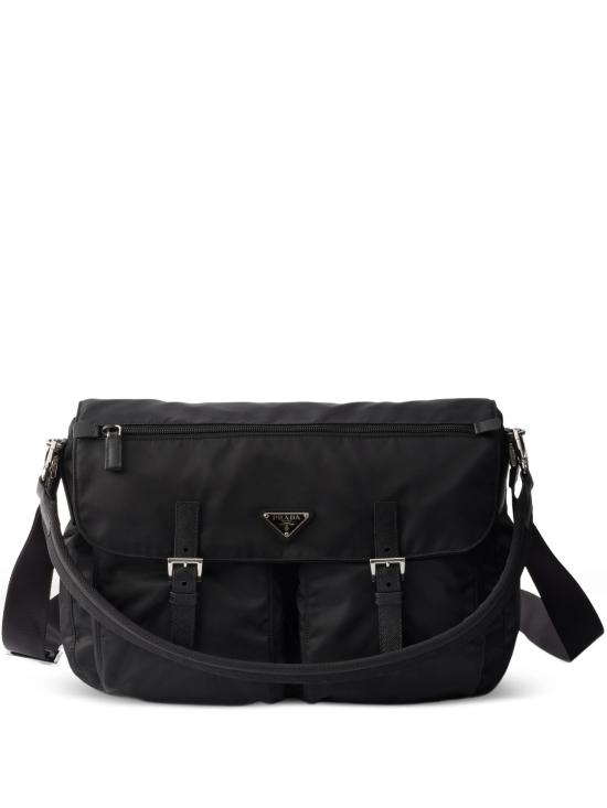 26FW 프라다 리나일론 카프스킨 가죽 메신저백 2VD072 2C26 F0002 BLACK DOM