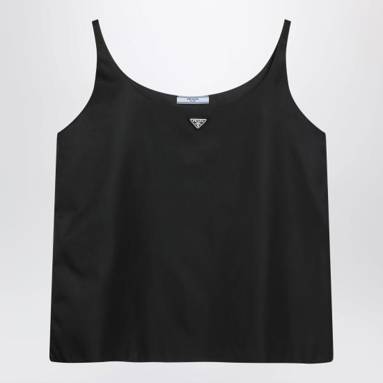 26FW 프라다 삼각 로고 리나일론 슬리브리스탑 삼각 로고 리나일론 슬리브리스탑 24X753OOO1WQ8 Black
