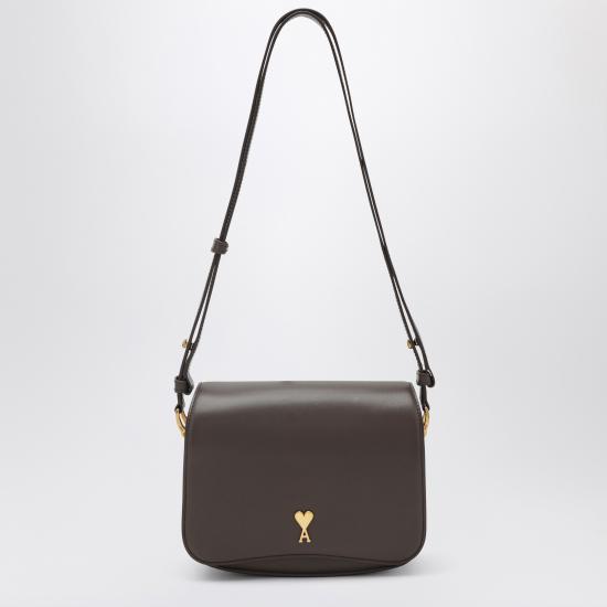 26FW 아미 스몰 하트 로고 글레이즈드 레더 파리 백 ULL717AL0208 Brown