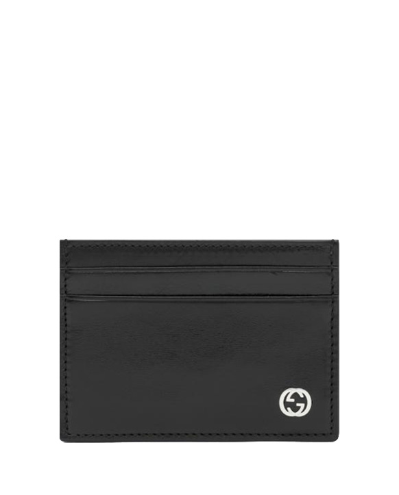 26FW 구찌 인터로킹 G 라인 레더 카드 지갑 인터로킹 G 라인 레더 카드 지갑 A006YHAAGPN Black