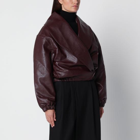 26FW 소스 언노운 가죽 자켓 SUWF62JK13SPL Burgundy