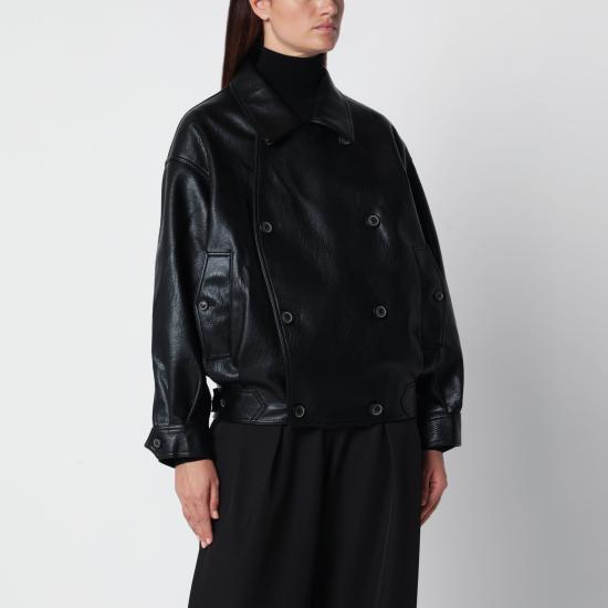 26FW 소스 언노운 가죽 자켓 SUWF62JK09SPL Black