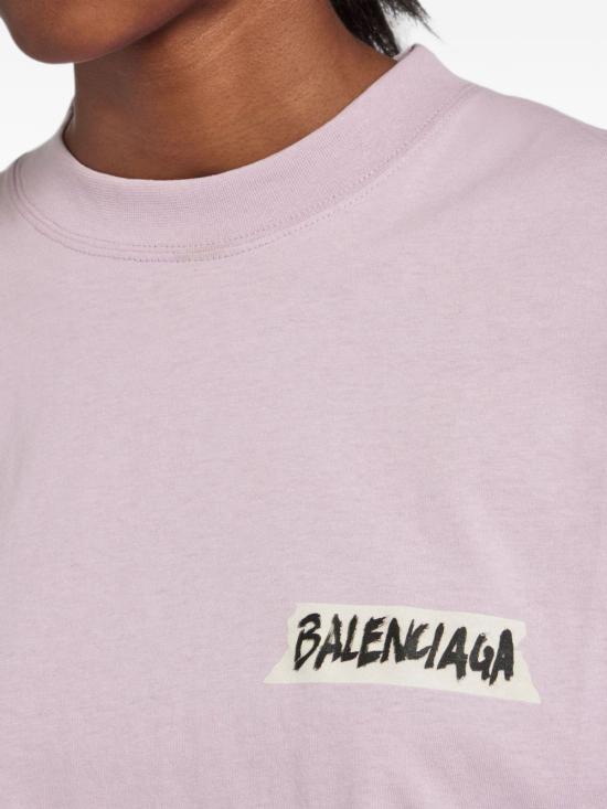 26FW 발렌시아가 반팔 티셔츠 A00497 TTVL65663 DUSTY PINK - BALENCIAGA