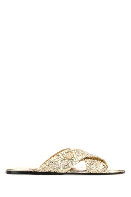 26FW 프라다 삼각 로고 뮬 슬리퍼 1XX805F005034 F0846 GOLD