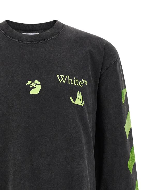 26FW 오프화이트 긴팔 티셔츠 바코 애로우 스케이트 티셔츠 블랙 - OFF WHITE