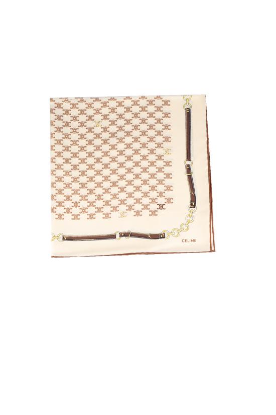 26FW 셀린느 헤리티지 실크 트윌 반다나 2AWB64N28 GLT8 VANILLA BROWN TAN DOM
