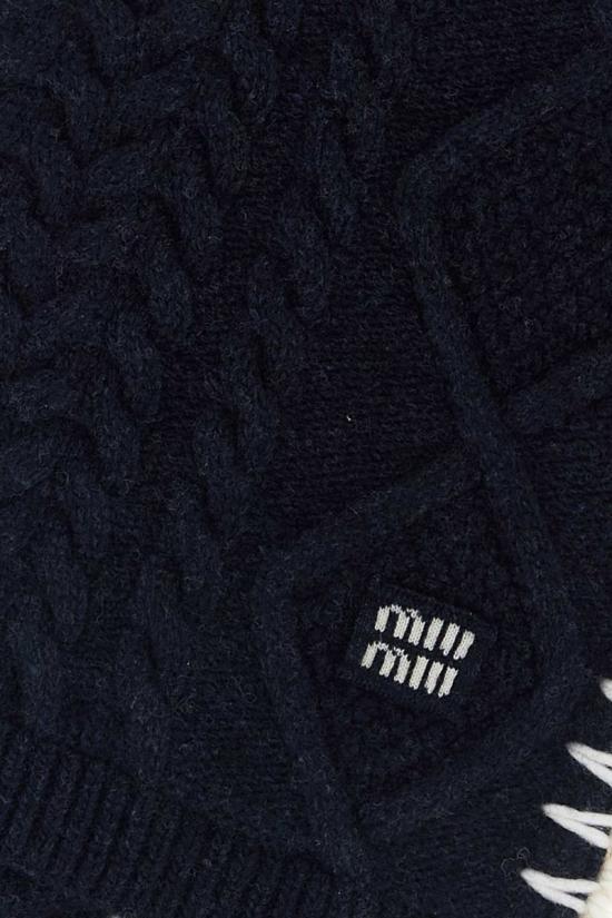 26FW 미우미우 울 앤 캐시미어 스카프 5FS141 2IGG F022X BLUE WHITE DOM - MIU MIU