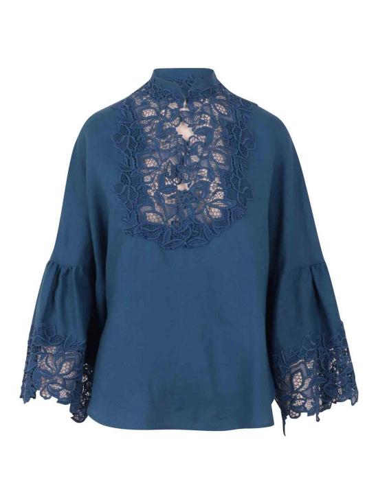 26SS 에르마노 설비노 블라우스 D484K613GQI64044 BLUE