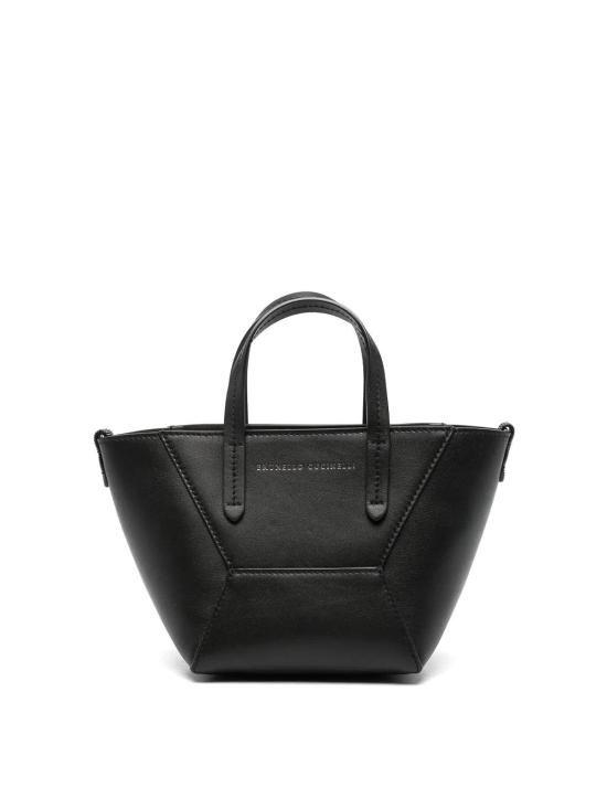 26FW 브루넬로 쿠치넬리 카프스킨 BC Duo 미니 백 모닐레 장식 MBXAD2675C101 BLACK