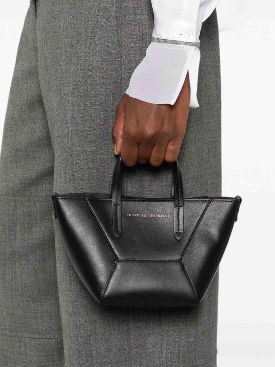 26FW 브루넬로 쿠치넬리 카프스킨 BC Duo 미니 백 모닐레 장식 MBXAD2675C101 BLACK - BRUNELLO CUCINELLI