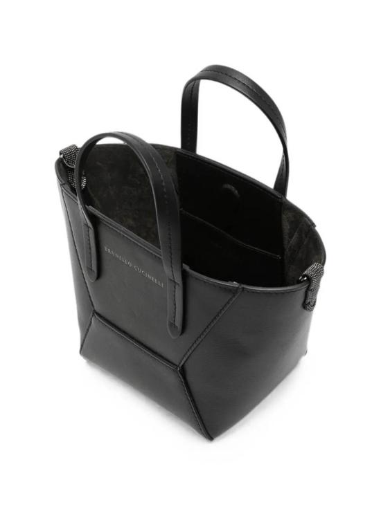 26FW 브루넬로 쿠치넬리 카프스킨 BC Duo 미니 백 모닐레 장식 MBXAD2675C101 BLACK - BRUNELLO CUCINELLI
