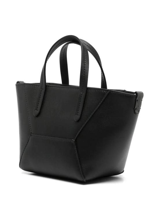 26FW 브루넬로 쿠치넬리 카프스킨 BC Duo 미니 백 모닐레 장식 MBXAD2675C101 BLACK - BRUNELLO CUCINELLI