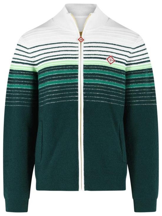 26FW 카사블랑카 자켓 M PF26 KW 1419 01 COTTON BLEND WHITE GREEN