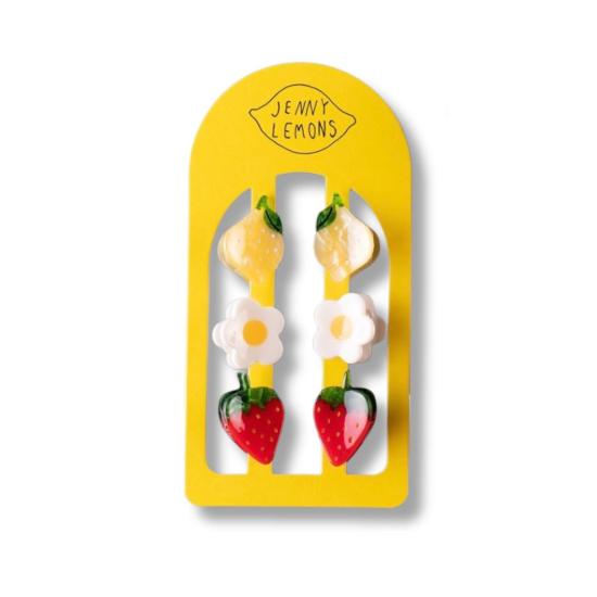  Jenny Lemons 헤어 액세서리 제니 레몬 마이크로 과일 & 꽃 헤어 클립 세트 - OTHER BRANDS