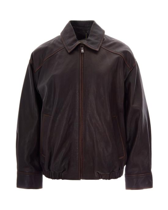 26FW 막스마라 가죽 자켓 5348184 Brown