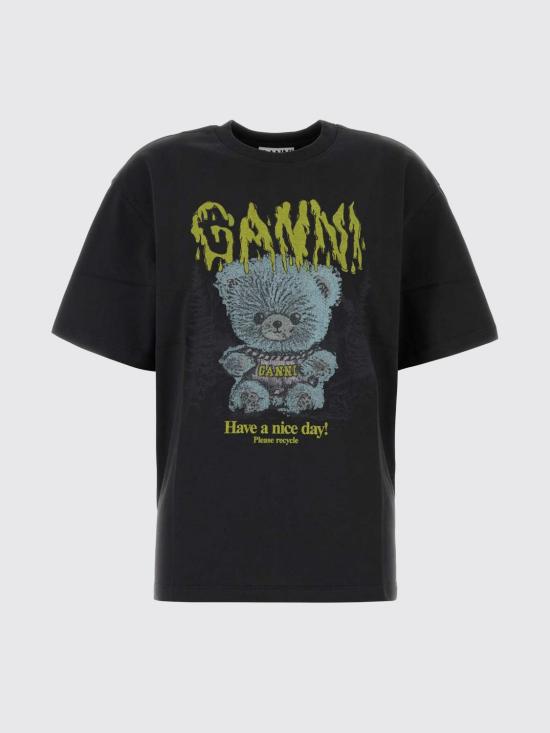 26FW 가니 반팔 티셔츠 A1050303 252 Black - GANNI