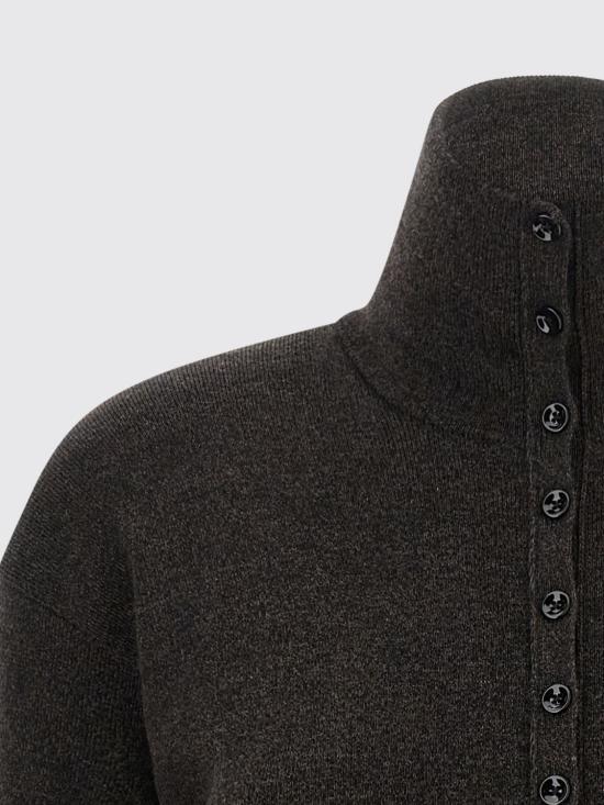 26FW 르메르 버튼 탑 파인 울 스웨터 버튼 탑 파인 울 스웨터 PO0047LK1070 BK674 Brown - LEMAIRE
