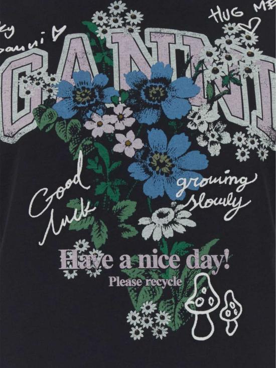 26FW 가니 반팔 티셔츠 A1050331 252 Black - GANNI