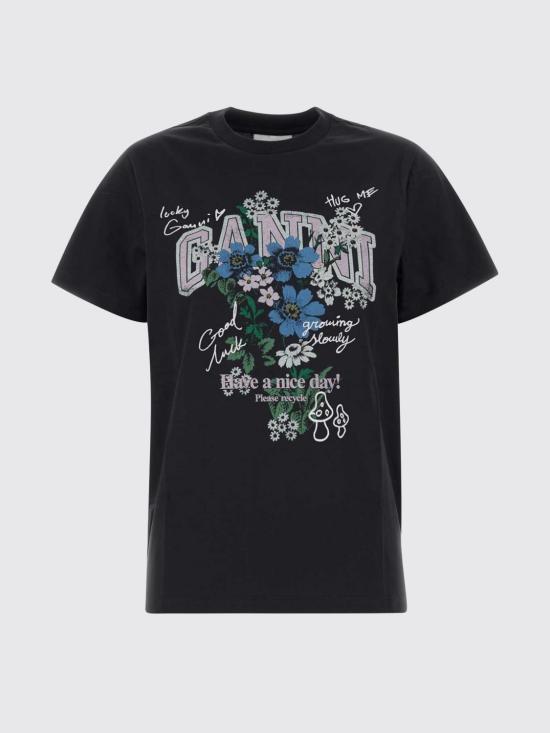 26FW 가니 반팔 티셔츠 A1050331 252 Black - GANNI