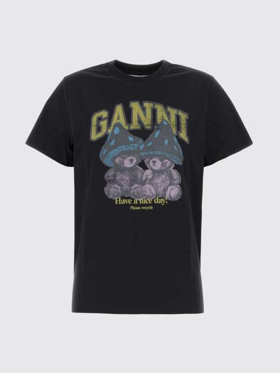 26FW 가니 반팔 티셔츠 A1050332 252 Black - GANNI
