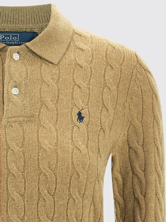 26FW 폴로 랄프로렌 케이블 폴로 니트 211972132 002 Beige - POLO RALPH LAUREN