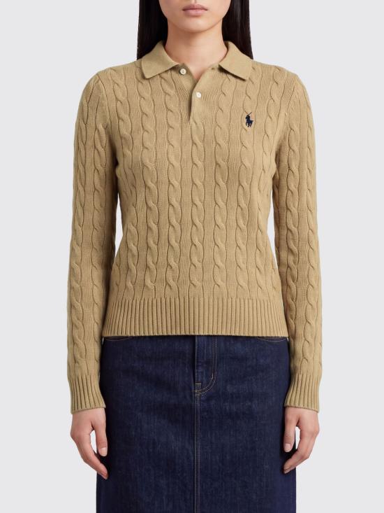 26FW 폴로 랄프로렌 케이블 폴로 니트 211972132 002 Beige