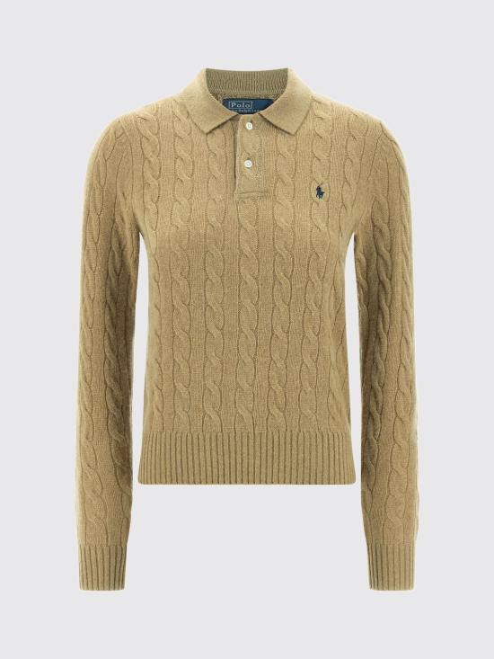 26FW 폴로 랄프로렌 케이블 폴로 니트 211972132 002 Beige - POLO RALPH LAUREN