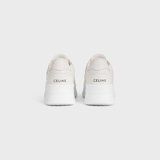 26FW 셀린느 카프스킨 트리옹프 패치 블록 웨지 스니커즈 366475189C 01OP OPTIC WHITE DOM - CELINE