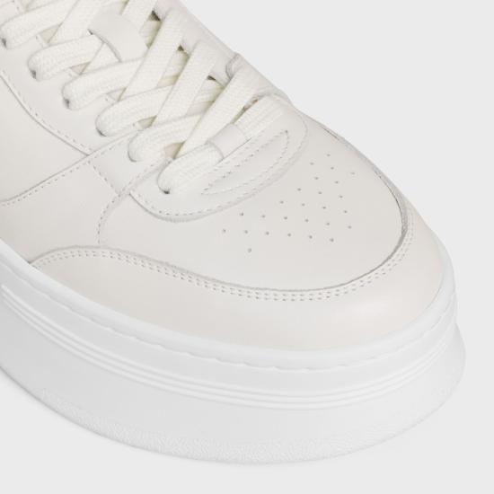 26FW 셀린느 카프스킨 트리옹프 패치 블록 웨지 스니커즈 366475189C 01OP OPTIC WHITE DOM - CELINE