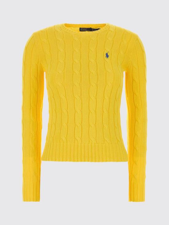 26FW 폴로 랄프로렌 포니 로고 피마코튼 케이블 니트 스웨터 211971869 013 Yellow - POLO RALPH LAUREN