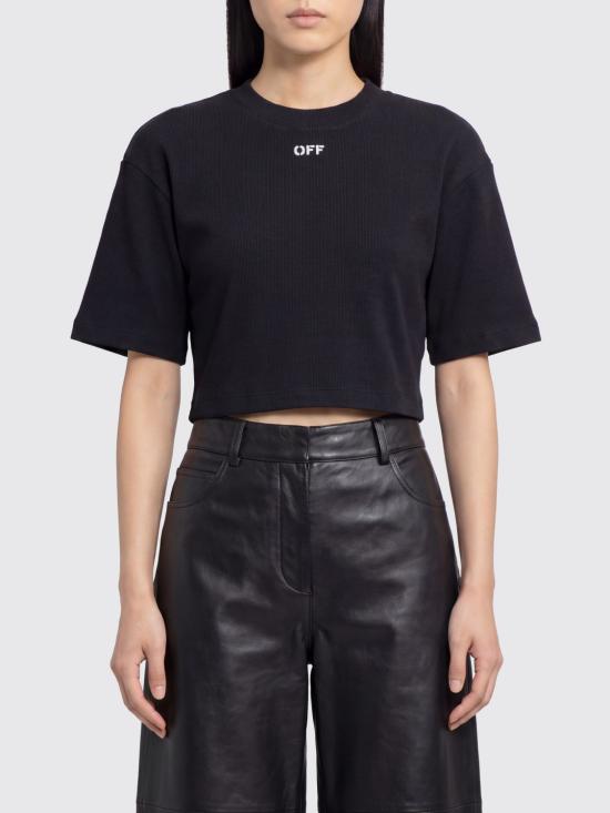 26FW 오프화이트 반팔 티셔츠 2FA00678T W003 Black