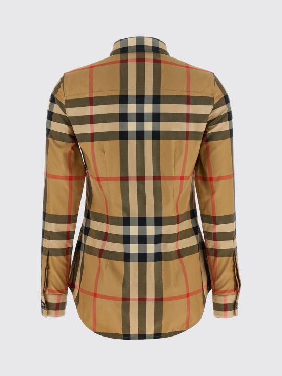 26FW 버버리 슬림핏 체크 코튼 셔츠 8111856 Beige - BURBERRY
