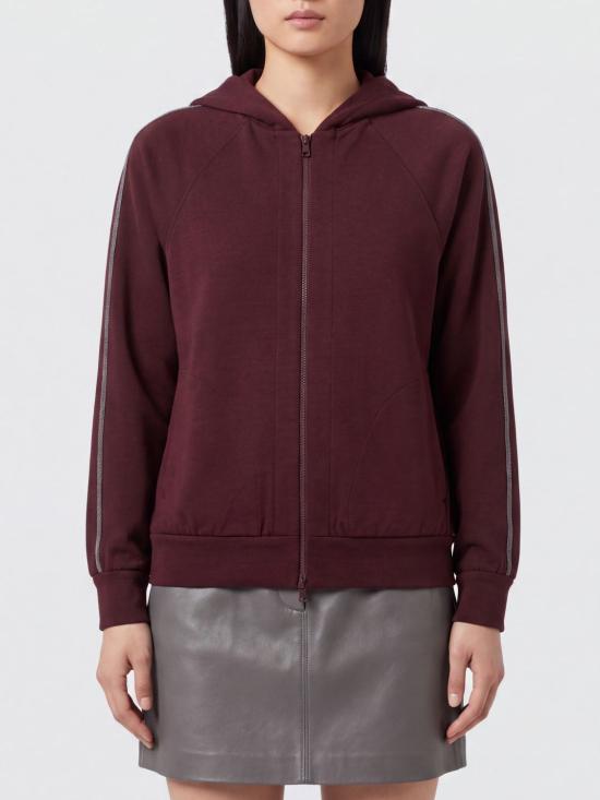 26FW 브루넬로 쿠치넬리 모닐리 체인 후드 집업 MP828SM606 C9813 Wine