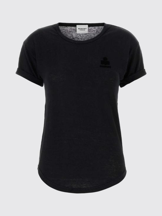 26FW 이자벨마랑에뚜왈 콜디아 플록 리넨 티셔츠 TS0315FAA1N09E 01BK Black - ISABEL MARANT ETOILE