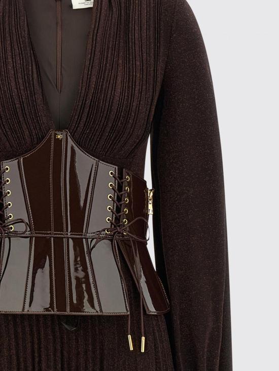 26FW 엘리자베타프랜치 롱 원피스 ABR1566E2 EV9 Brown - ELISABETTA FRANCHI