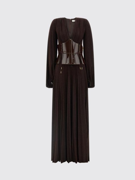26FW 엘리자베타프랜치 롱 원피스 ABR1566E2 EV9 Brown - ELISABETTA FRANCHI
